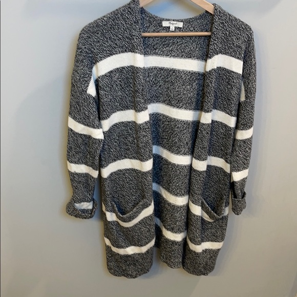 Madewell gray and white striped Cardigan - Picture 5 of 7